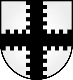 D'argento, alla croce contromerlata di nero