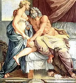 Giove seduce Giunone, dipinto erotico di Annibale Carracci, Roma, Galleria Farnese.