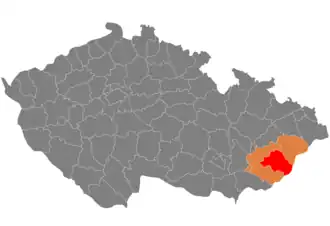 Distretto di Zlín – Localizzazione