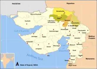 Distretto di Banaskantha – Mappa