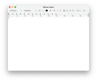 Finestra principale di TextEdit su macOS Big Sur
