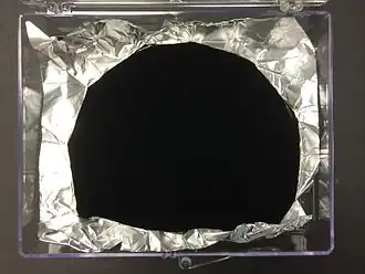 Vantablack su un foglio di alluminio