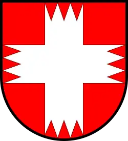 Di rosso, alla croce di sedici punte d'argento